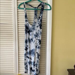 Tie-Dye Sleeveless Dress or Cover Up Blue and White